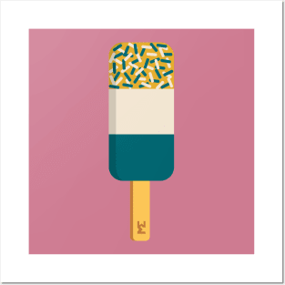 Green and gold fab ice lolly Posters and Art